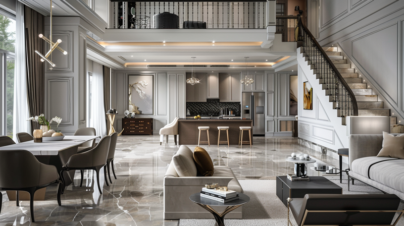Rumah mewah klasik modern yang menawan.